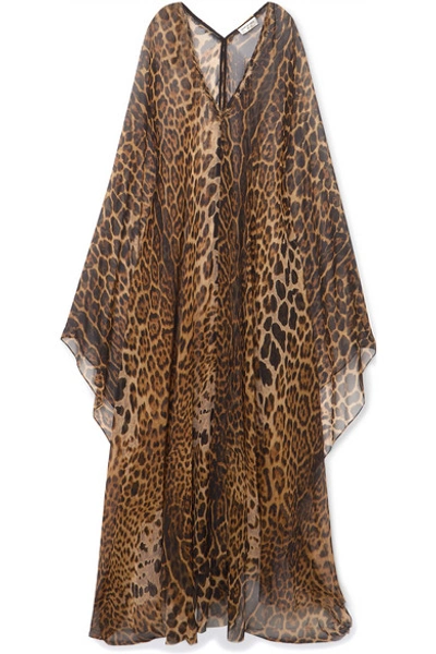 Saint Laurent Leopard-print Silk-chiffon Maxi Dress