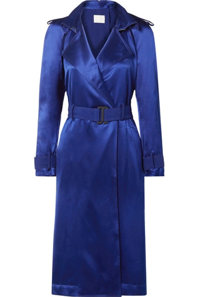Dion Lee Belted Cutout Mulberry Silk-satin Dress In Royal Blue