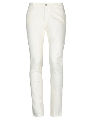 Manila Grace Denim Pants In Ivory