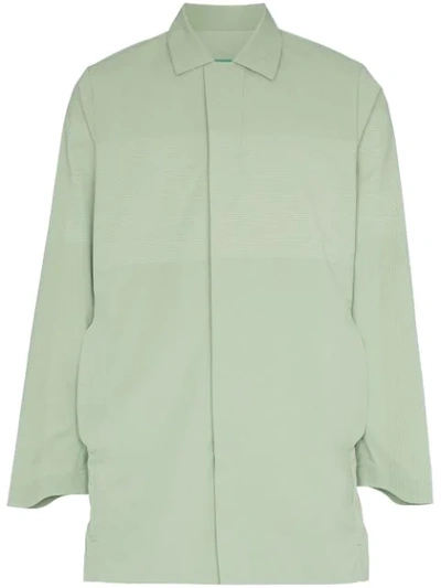 Descente Green Concealed Zip Front Coat