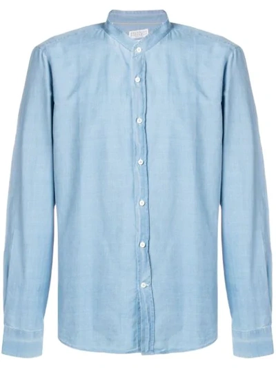 Brunello Cucinelli Denim Button Shirt In Blue