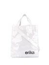 Erika Cavallini Printed Shopper Bag In White