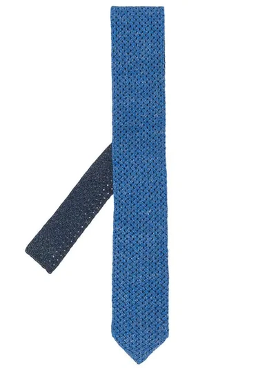 Etro Knitted Tie In Blue
