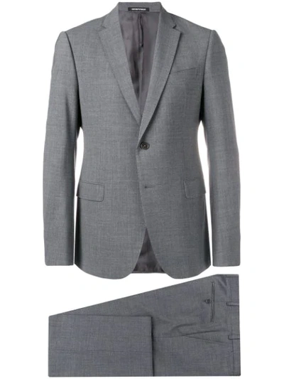 Emporio Armani Trim Fit Sharkskin Wool Suit In Grey