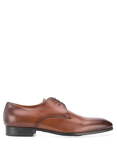 Santoni Classic Derby Shoes In Brown
