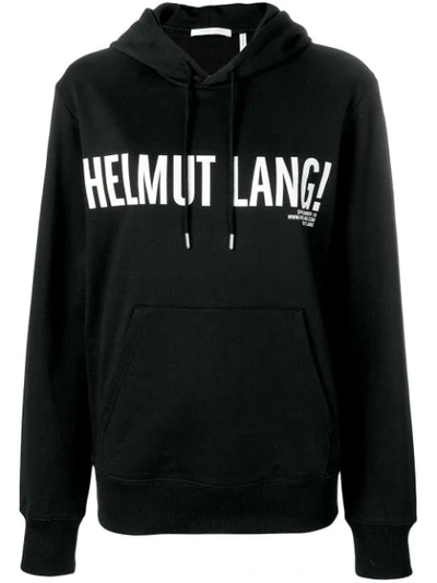 Helmut Lang Exclamation Black Logo Hoodie Sweatshirt