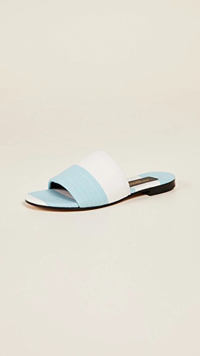 Avec Modération Monaco Slide Sandals In Sky Blue