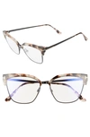 Tom Ford Cat-eye Acetate & Metal Optical Frames In Shiny Pink Vintage/ Black