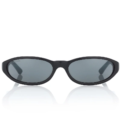Balenciaga Neo Mirrored Oval Acetate Sunglasses In 7474