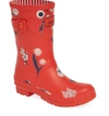 Joules 'molly' Rain Boot In Red Botanical
