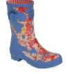 Joules 'molly' Rain Boot In Blue Floral