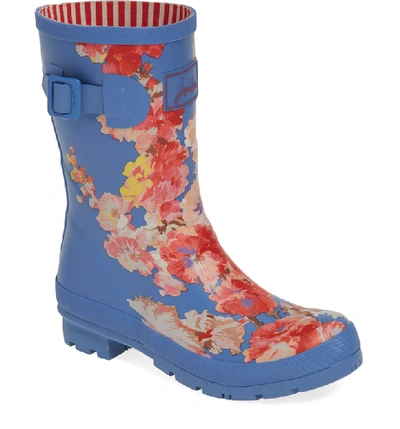 Joules 'molly' Rain Boot In Blue Floral