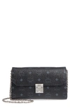 Mcm Millie Monogrammed Leather Crossbody Bag - Black In Jet Black