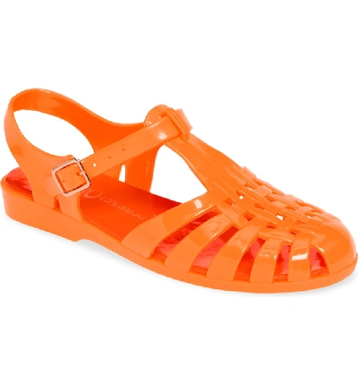 Jeffrey Campbell Gelly Sandal In Orange Neon