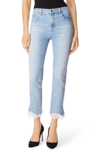 J Brand Ruby High Rise Crop Stovepipe Jeans In Fortuny Destruct