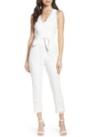 Harlyn Scallop Trim Lace Jumpsuit In Off White