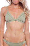 Rhythm My Bralette Triangle Bikini Top In Chartreuse