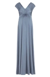Tiffany Rose Maternity Francesca Short-sleeve Maxi Dress In Blue