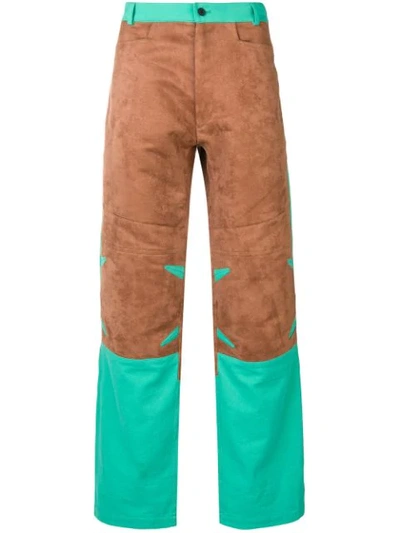 Mackintosh 0004 Chestnut & Turquoise 0004 Technical Trousers In Brown