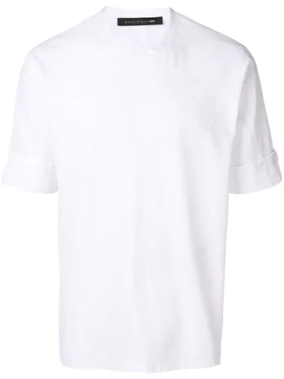 Mackintosh 0004 White Cotton Blend 0004 Cross Collar T-shirt