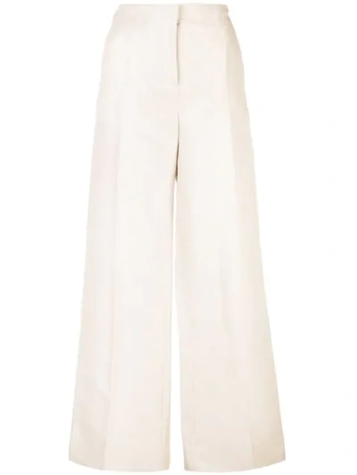 Oscar De La Renta Tailored Flare Trousers In Neutrals