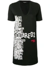 Dsquared2 Graphic Print T-shirt Dress In Black