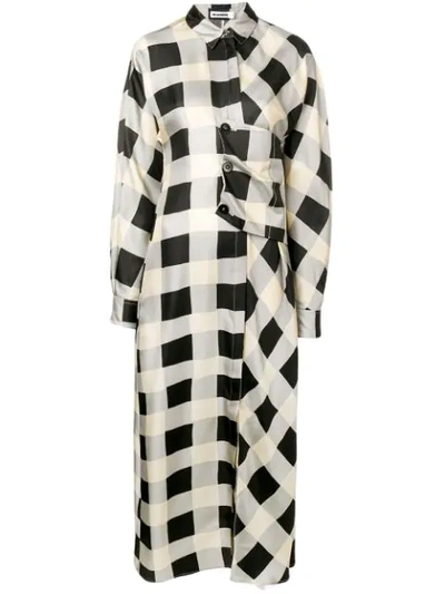 Jil Sander Maxi Shirt Dress In Brown