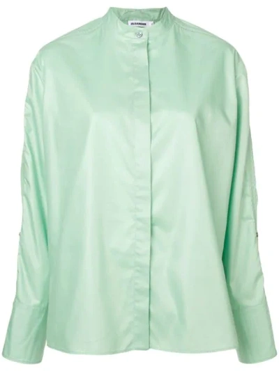 Jil Sander Longsleeved Blouse In Green