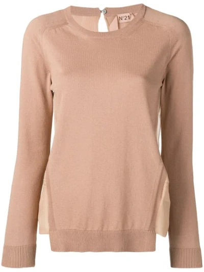 N°21 Sheer Panel Jumper In Neutrals