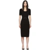 Fendi Belted Logo Midi Dress In Black