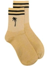 Msgm Palm Tree Print Socks In Gold