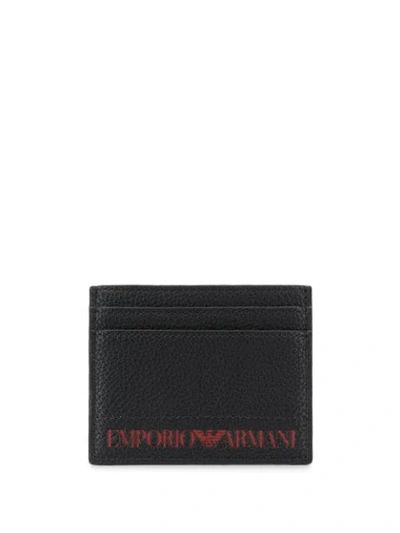 Emporio Armani Embossed Logo Card Holder In Black
