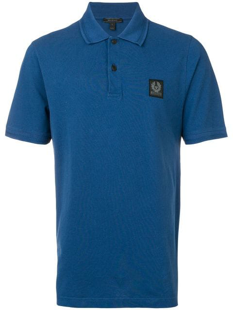 Belstaff Logo Patch Polo Shirt In Blue | ModeSens