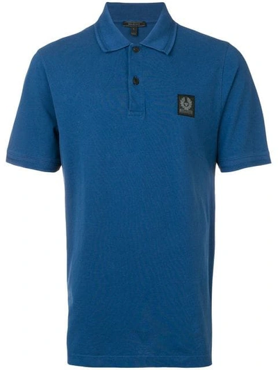 Belstaff Logo Patch Polo Shirt In Blue
