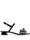 Rayne Patent Sandals In Black