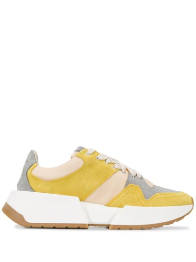 Mm6 Maison Margiela Contrast Panel Sneakers In Yellow