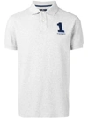 Hackett Number 1 Logo Polo Shirt In Grey