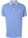 Stone Island Logo Polo Top In Blue