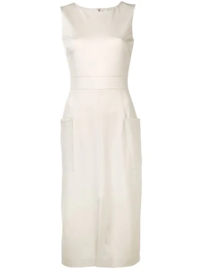 Harris Wharf London Front Slit Dress In White