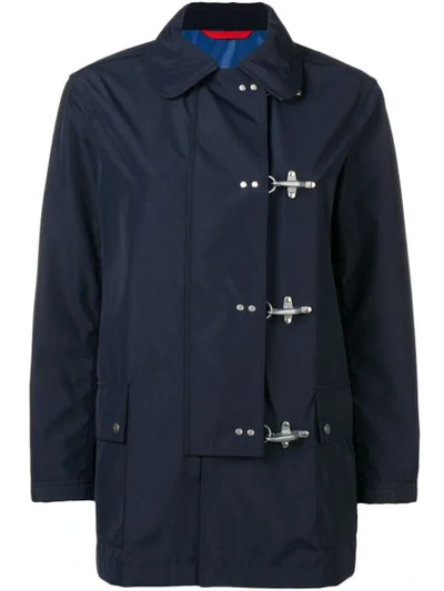 Fay Off-centre Button Jacket In Blue
