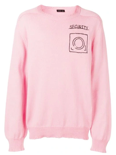 Riccardo Comi Security Embroidered Jumper In Pink