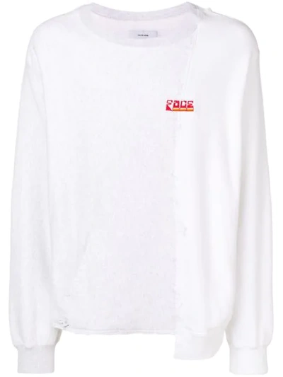 Facetasm Deconstructed Sweatshirt In White