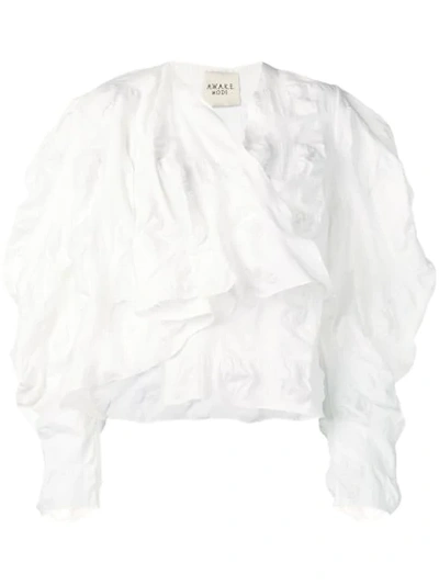 A.w.a.k.e. Ruffle Blouse In White