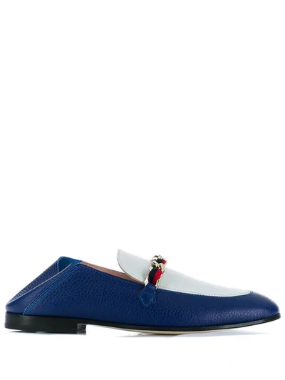 Pollini Blue Leather Loafer