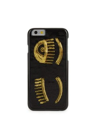 Chiara Ferragni Sequined Iphone 6-6s Case In Black