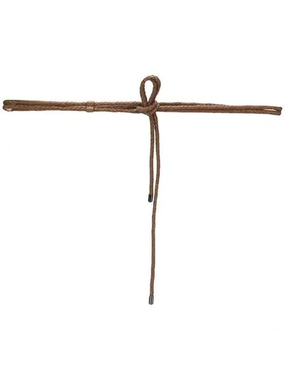 Brunello Cucinelli Woven Tie Belt In Brown