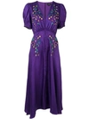 Saloni Lea Embroidered Dress In Purple
