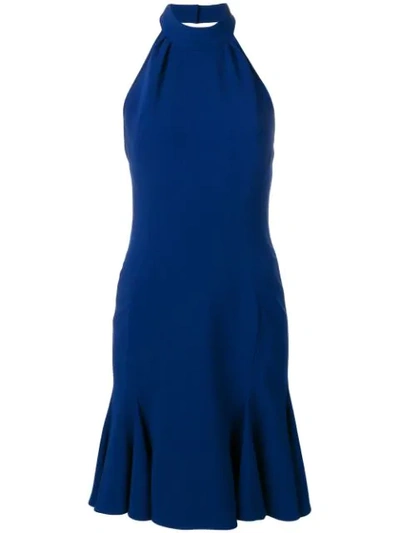 Stella Mccartney Halterneck Flutter Dress In Blue