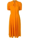 N°21 Pussy Bow Midi Dress In Orange