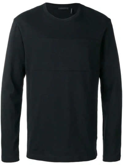 Helmut Lang Long-sleeved Logo T-shirt In Black